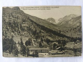 Estes Park Colorado Elk Horn Lodge C1916 Postcard Vintage View Old Card Pc