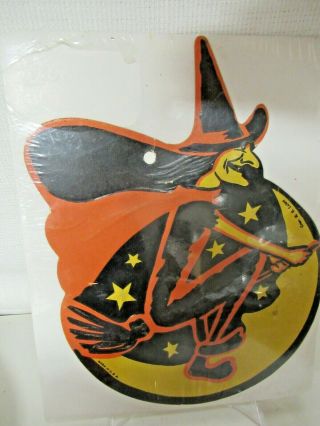 Vintage Halloween Die - Cut Flying Witch / Luhrs