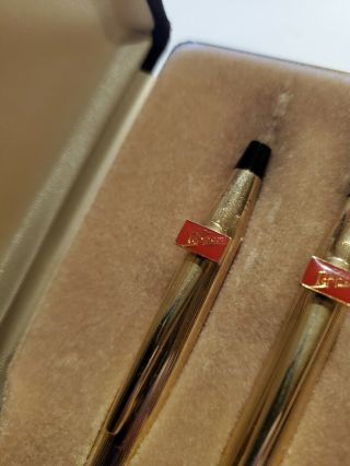 Vintage Cross Dr Pepper Pen & Pencil Set Made in USA 10k gold electroplated 2