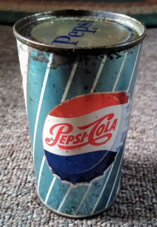 Very Rare 1950s Pepsi - Cola Flat Top Can.  Cool