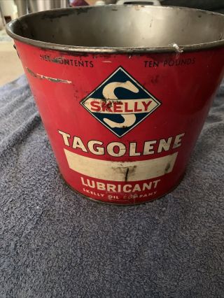 Vintage Skelly Tagolene Lubricants 10 Pound Can Gas Oil Advertising