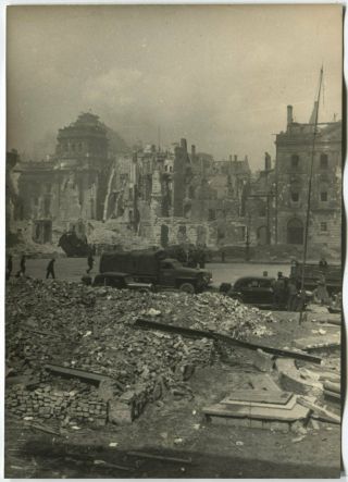 Russian Wwii Press Photo: Ruined Berlin Center View,  May 1945