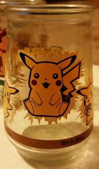 4 Welchs Pokemon Jelly Jam Jars Glass Set Nintendo Creatures Game Freak Rare 2