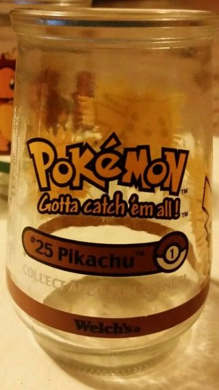 4 Welchs Pokemon Jelly Jam Jars Glass Set Nintendo Creatures Game Freak Rare 3