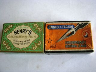 2 Dip Pen Nibs Box Incomparable General Leman And Henry 