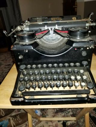 Antique/vintage Royal Typewriter W/beveled Glass Sides Glass Keys
