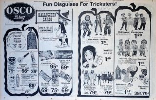 Osco Halloween Costume Ad From 1974 - Planet Of The Apes,  Raggedy Ann,  Goober