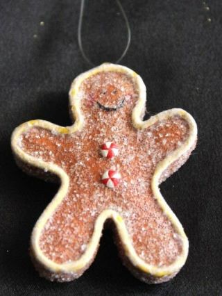 Vintage Ceramic Gingerbread Cookie Man Christmas Tree Holiday Winter Ornament