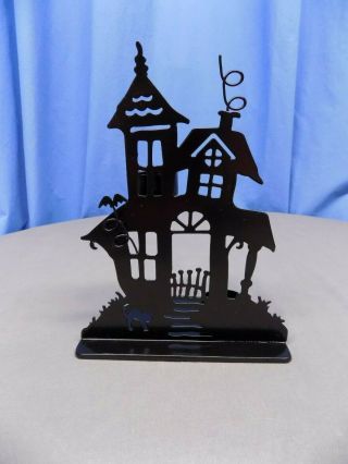 Halloween Yankee Candle Medium - Size Metal Haunted House Tea - Light Candle Holder