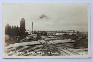 Old Rppc Real Photo Postcard Saw Mill At Tower,  Minnesota,  1948