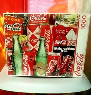 Springbok Jigsaw Puzzle Then And Now 1000 Piece " Coca Cola " Cans Puzzle