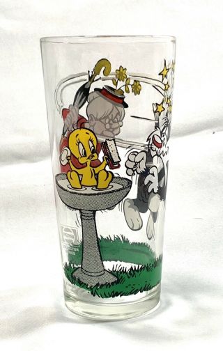 Rare Sylvester Granny & Tweety Bird Looney Tunes 1976 Pepsi Glass