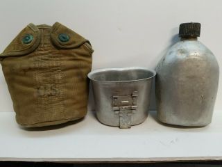 1945 Us Army Massillon Canteen With Banner Lockwood Cover