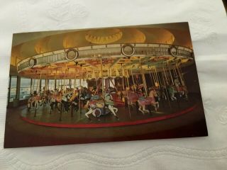 Merry - Go - Round,  Santa Cruz Beach/boardwalk,  Amusement Park,  Ca,  Old Postcard