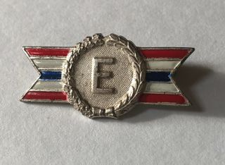 Vintage Wwii Sterling Silver Army Navy Production Award Pin - Home Front Jewelry