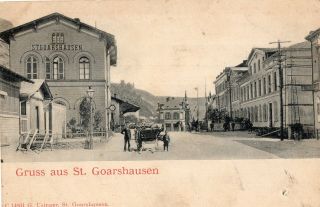 Gruss Aus St.  Goarshausen Germany Old Postcard Undivided Back