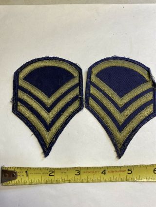 Ww2 Us Army Staff Sergeant Uniform Stripes Chevrons Patch Olive Green Wool