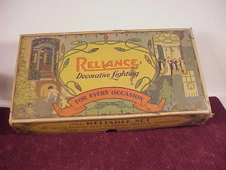 Vintage Set Of 7 Reliance Christmas Lights W/ Orig Box