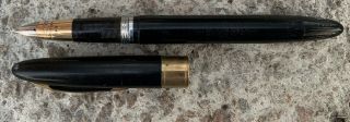 Vintage Sheaffer’s Black 14k Gold Nib Fountain Pen White Dot