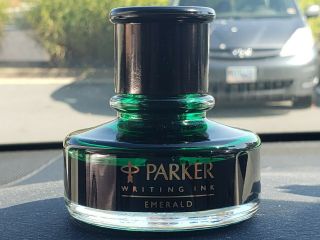 Parker Penman Emerald Writing Ink In Bottle 50ml Opened