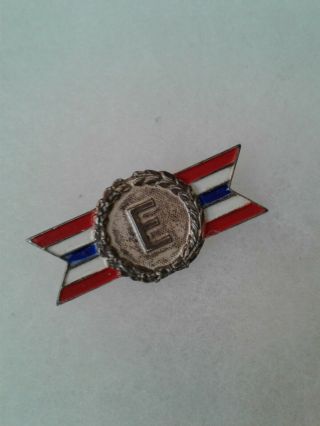 Vintage Wwii Us Army Navy E Production Award Lapel Pin Home Front Sterling