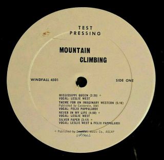 1970 Mountain Leslie West Felix Pappalardi Corky Laing Climbing Test Pressing Lp