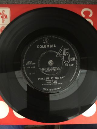 Pink Floyd Point Me At The Sky 7 Inch Vinyl Record In