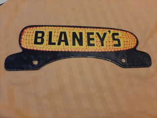 Blaneys Hybrid Corn Porcelain License Plate Topper Sign Farm Feed Plant Harvest