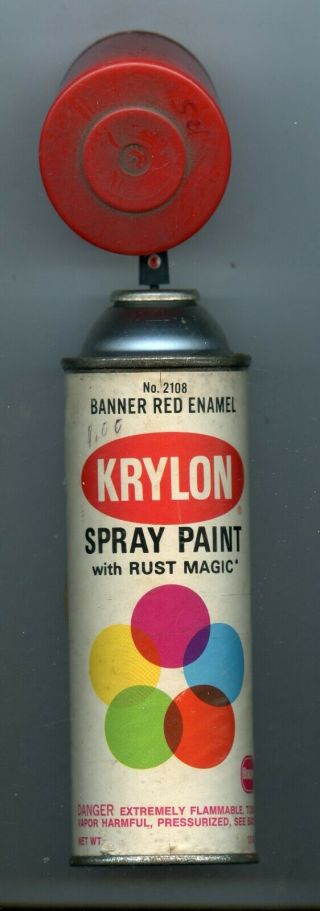 Vintage Krylon Spray Paint Can 2108 Banner Red Enamel