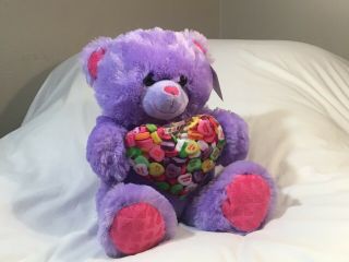 Dan Dee Purple 18 " Plush Valentine Heart Candy Teddy Bear