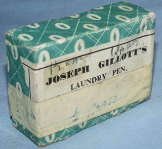 Antique Joseph Gillott Dip Quill Nib Laundry Pen écriture Plume Boxed