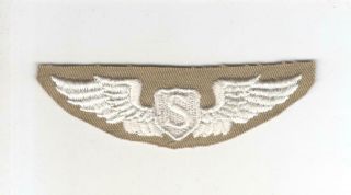 Ww 2 Us Army Air Force Cloth Service Pilot 3 " Wings Patch Inv P348