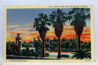California Ca Los Angeles Echo Park Sunset Postcard Old Vintage Card View Post