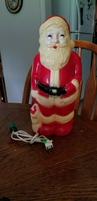 Vintage Plastic Lighted Santa Claus - Blow Mold - Christmas Union Products Inc.