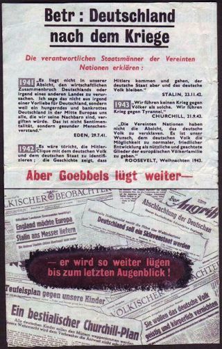 WW2 Allied propaganda leaflet,  