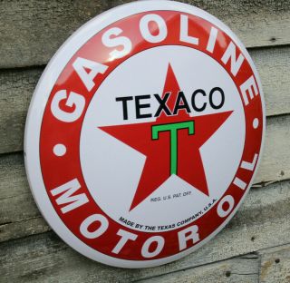 Licensed Texaco Gasoline Motor Oil Dome Metal Sign Nostalgic,  Retro,  17