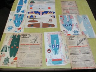 Rare 1944 General Mills Jack Armstrong Paper Model Plane Kits.
