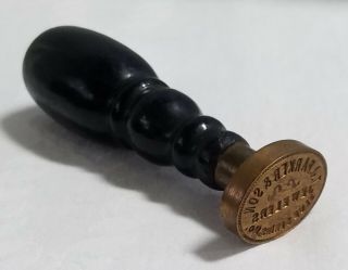 For Qt0525 Only Vintage Brass Wood Wax Seal Stamp - Tj Parker & Son Jewelers -