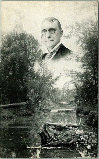 Greenfield,  Indiana Postcard James Whitcomb Riley " The Old Swimmin 