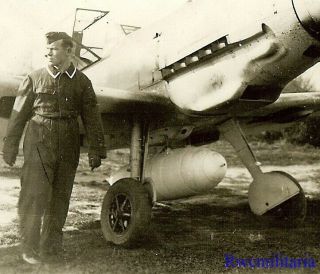Best Luftwaffe Airman On Airfield By Me - 109 Fighter Plane W/ Drop Tank