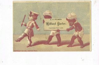 Antique Advertising / Trade Card A.  P.  Fulmer,  Billiard Parlor,  Lancaster,  Pa