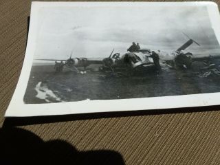 WWII Consolidated B - 24 Liberator Crash Landing Photograph USAAF Heavy Bomber 2