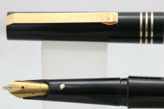 Osmiroid Easy Change Black B2 Mkii Fountain Pen With Gold Trim