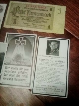 Ww2 German Death Cards - Jesus German Officer And Wife Rentenmark 1