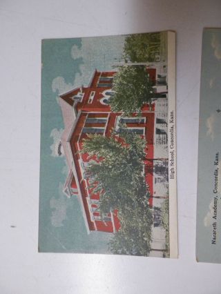 3 Old Concordia Kansas Postcards Nazareth Academy Business College & High School 2