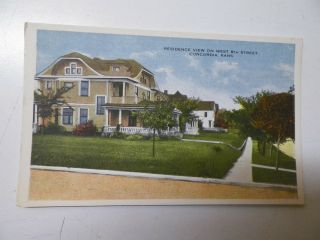 2 Old Concordia Kansas Postcards 1910 Dr.  Weaver ' s Hospital & 8th St.  House 5