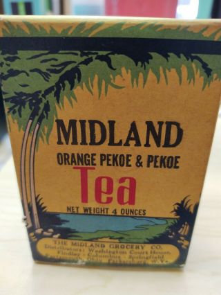 Vintage Midland Grocery Co.  Ohio Orange Pekoe Tea Box,