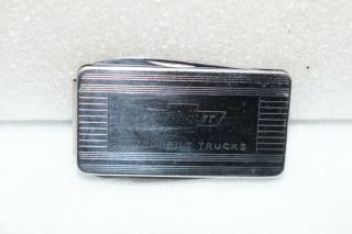Vintage Chevrolet Sturdi - Bilt Trucks Imperial Stainless Pocket Knife Money Clip