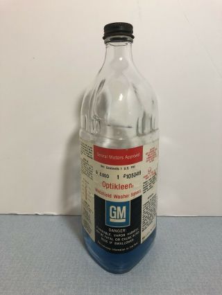 Vintage Gm General Motors Windshield Washer Fluid Glass Bottle