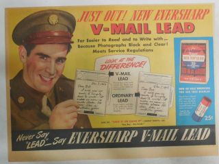 Eversharp Red Top Lead Ad: V - Mail Lead For Letters To Soldiers From 1940 